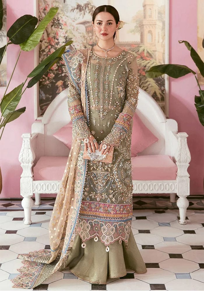 Elaf Green Formal Collection Organza Dress 3pc