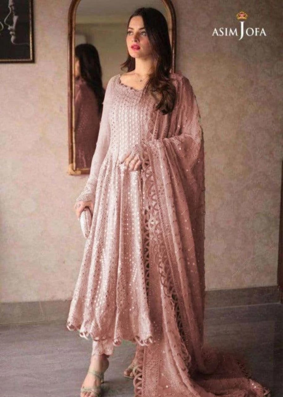 Asim Jofa T Pink Chiffon Formal Collection