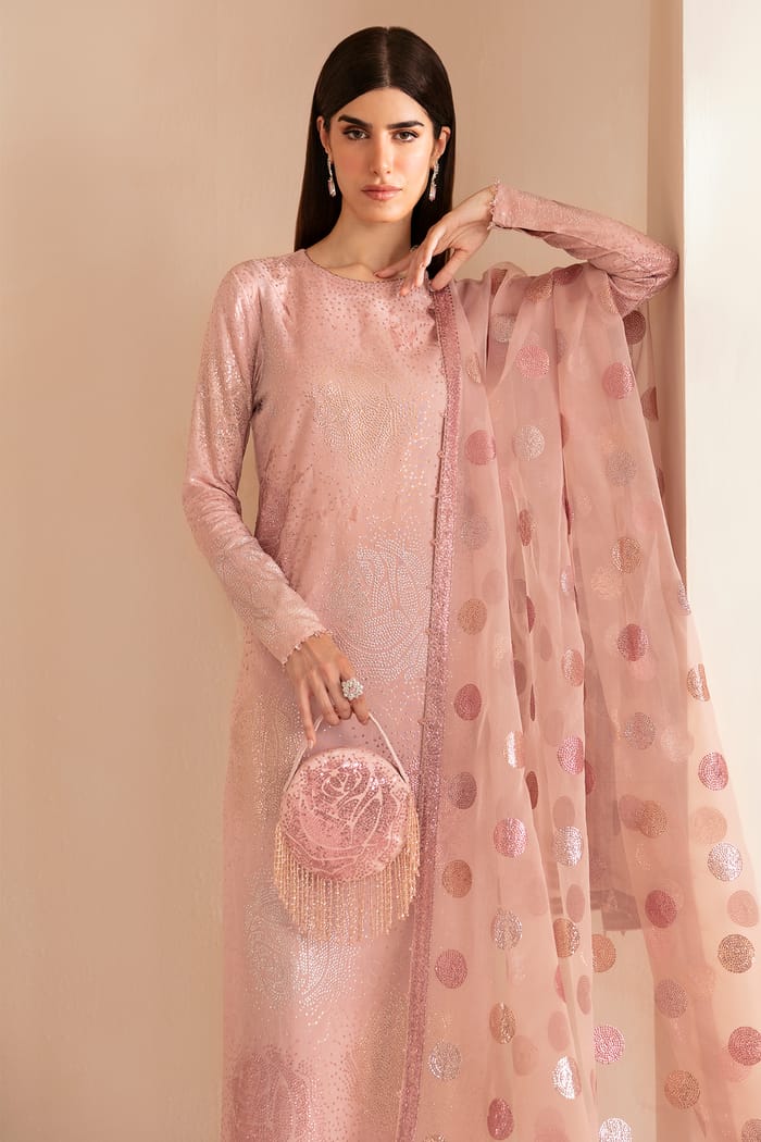 Jazmin Pink Raw Silk Embroidery New Arrival 3piece Unstitched