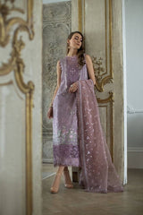 Sobia Nazir Purple Chikankari Lawn Embroidery 3Piece Unstitched