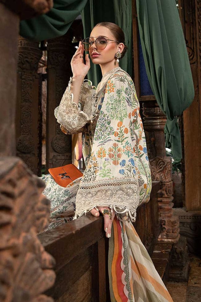 Maria B Skin Zari Pure Lawn Embroidery New Arrival 3PC