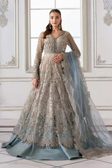 Maria b Gray Wedding Collection Maxi Soft Net Fabric Unstiched