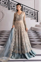 Maria b Gray Wedding Collection Maxi Soft Net Fabric Unstiched