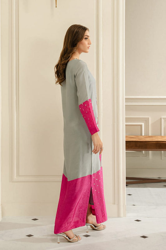 Lulusar Pink Swiss Lawn Embroidery 3piece Unstitched Dress