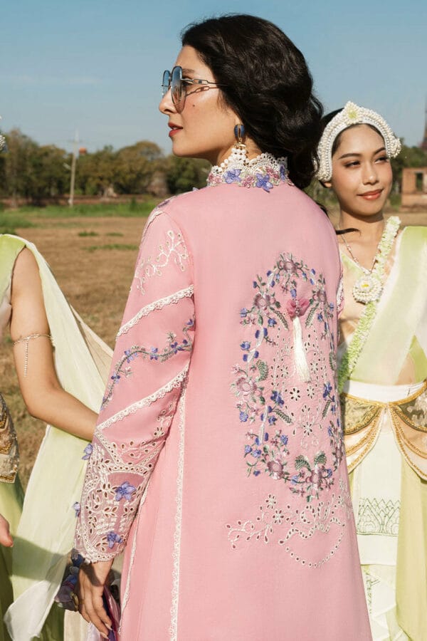 MUSHQ PINK CHIKANKARI LAWN EMBROIDER DRESS