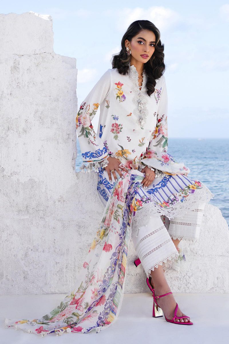Muzlin White Pure Lawn Embroidery Collection