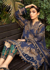 Maria B Mprint Blue Pure Lawn Embroidery New Arrival 3PC