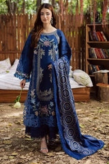 Parishay Blue Khaddar Winter Collection 3piece Unsitched