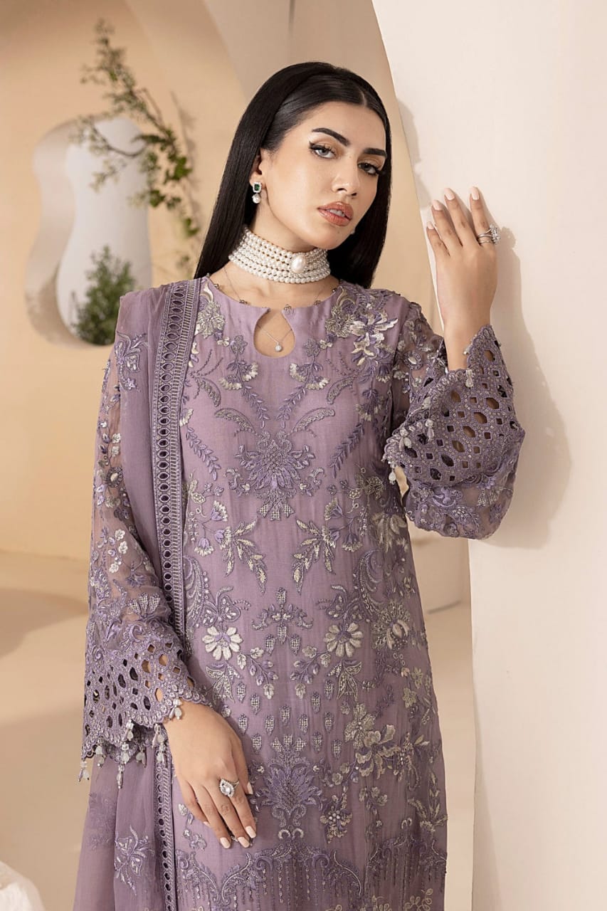 Lavish Pareesa Luxury Chiffo Embroidery 3piece Unstitched