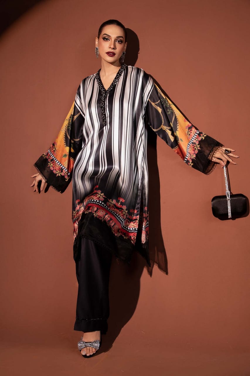 Maria B Black Digital Print New Arrival 3c Party Wear Collection