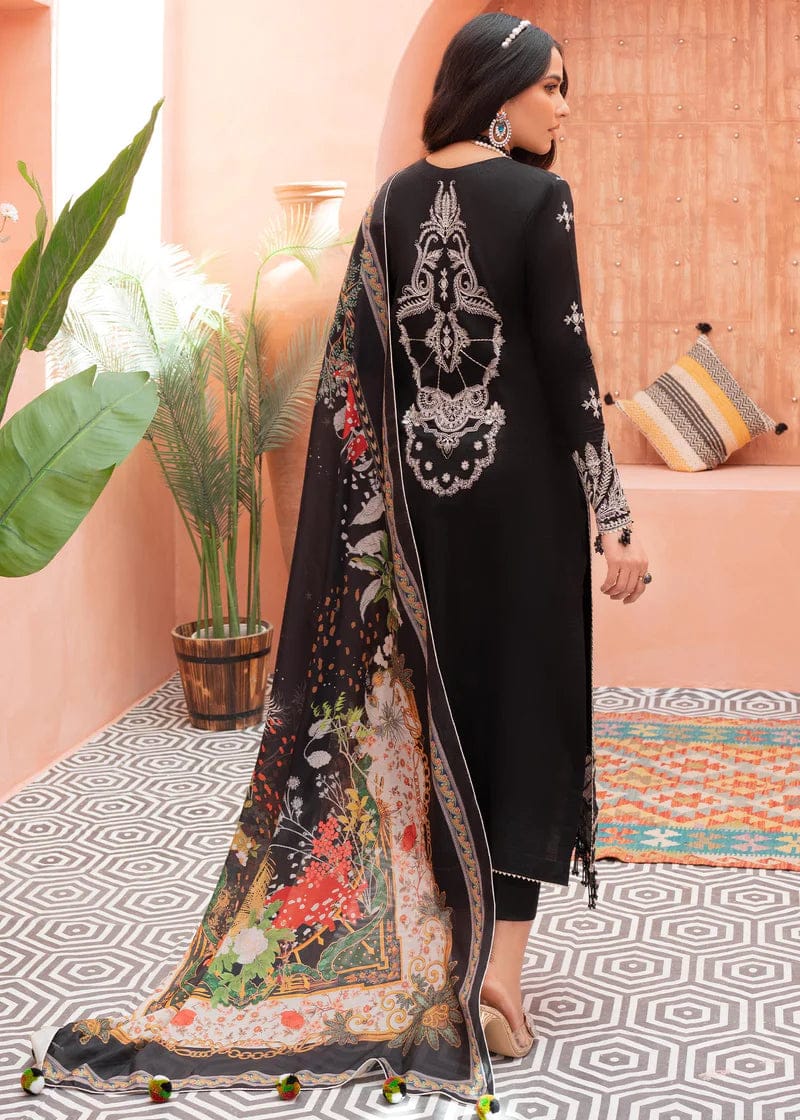 ESHAAL BLACK DESIGNER WEAR EMBROIDERY DRESS LAWN 3PC