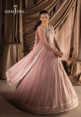 A.J Chiffon Embroidery Frok Pink Formal Collection Unstitched