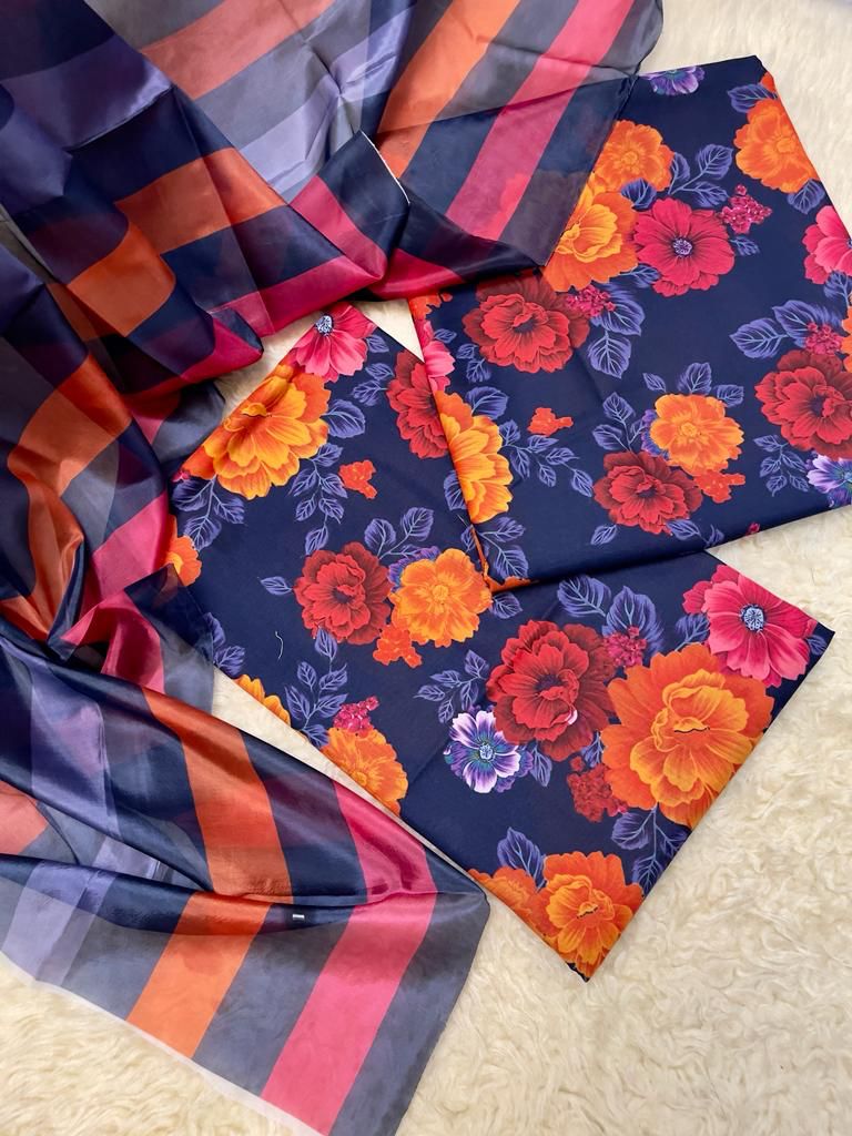 Floral Prints Swiss Lawn Digital 3pc