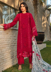 Designer Wear Red Chikankari Embroidery Lawn Dress 3pc