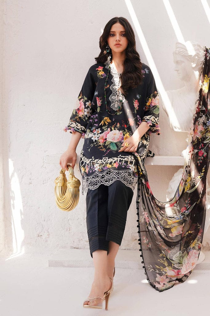Muzlin Black Pure Lawn Embroidery Collection