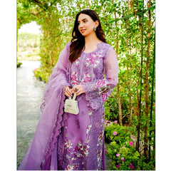 Aneela's Party Wear Collection organza Embroidery 3piece Unstitched