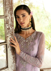 Gulaal Lilac Formal Collection Chiffon Dress Hand Work 3pc