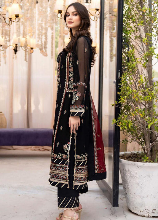 Noorma Kaamal Black Chiffon Dress