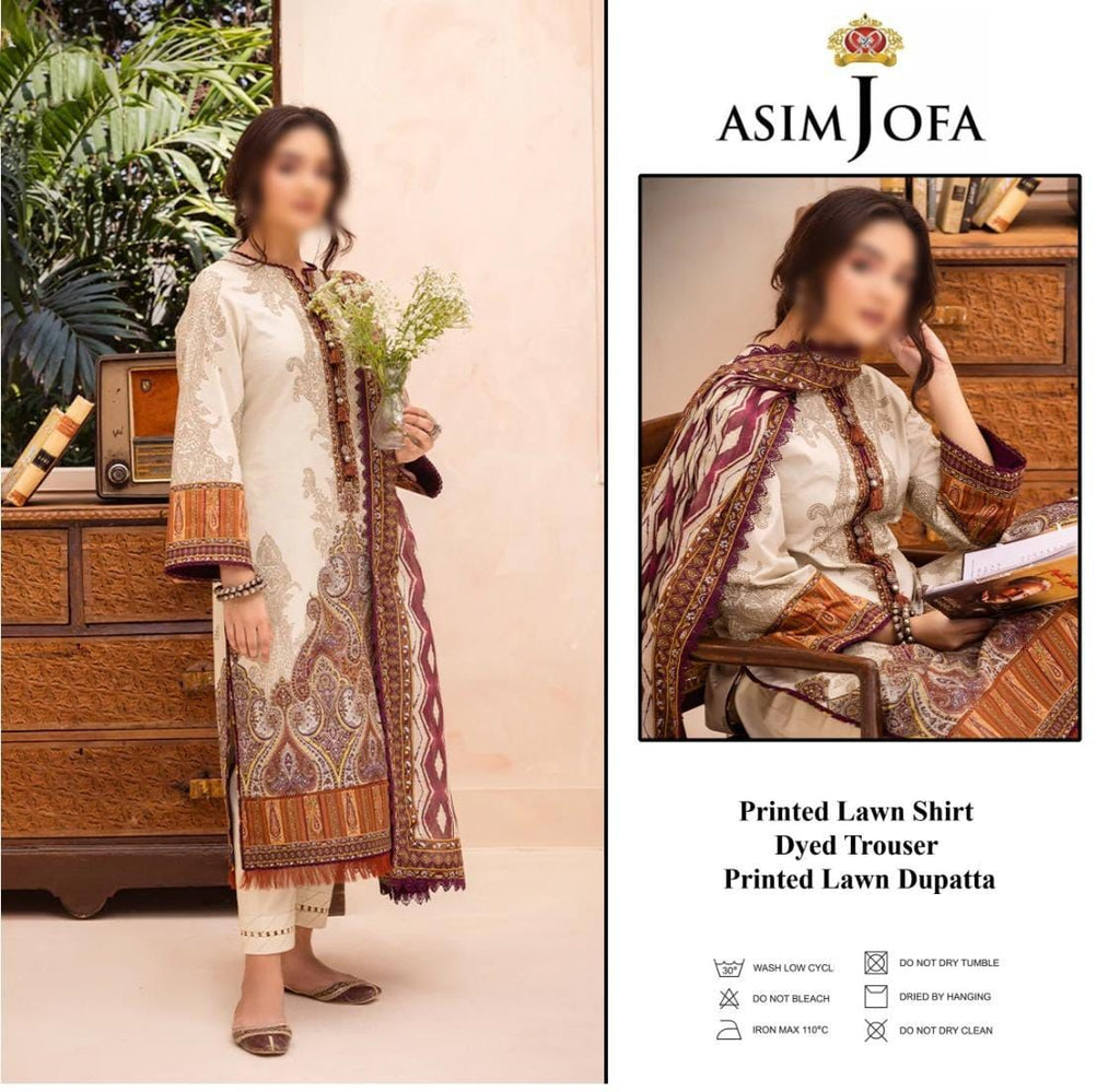 Asim Jofa New Arrival Digital Printed Pure Lawn 3pc Collection