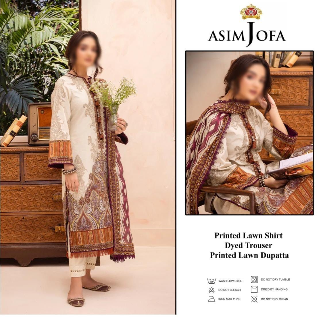 Asim Jofa New Arrival Digital Printed Pure Lawn 3pc Collection