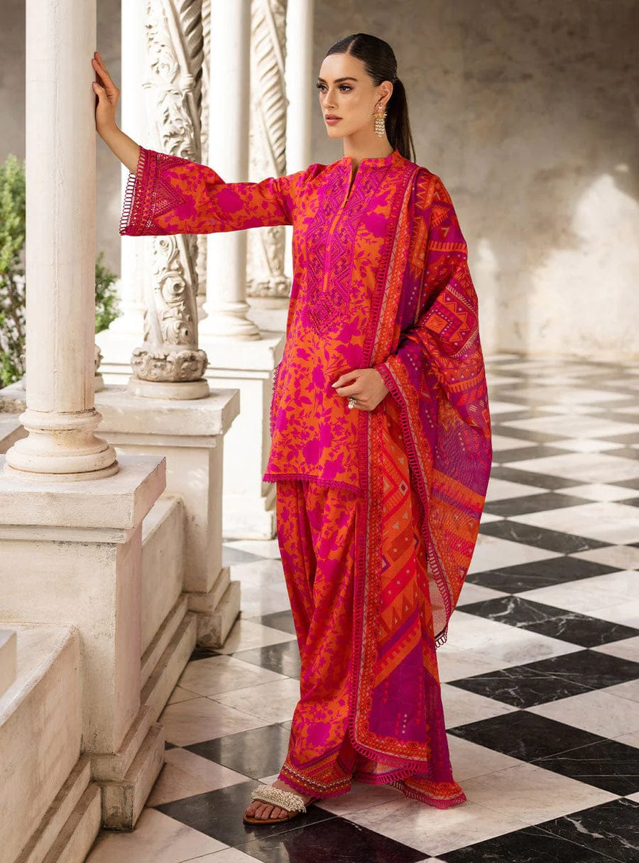 Zainab Chottani Orange Pure Lawn Embroidery 3PC