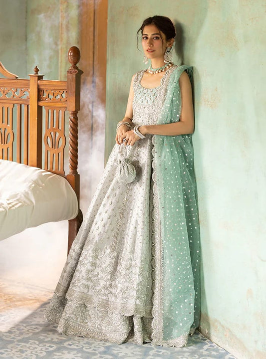 Zainab Chottani Silver Wedding Collection Maxi Soft Net Fabric