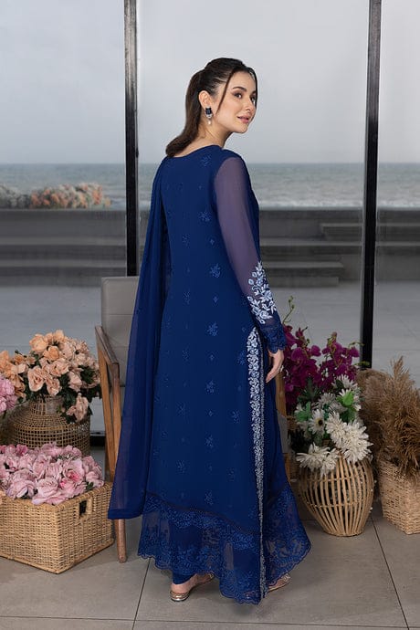 Azure Blue Formal Collection Embroidery Chiffon Fabric 3