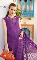 Maria b Purple New Arrival Embroidery Chikankari Dress 3pc