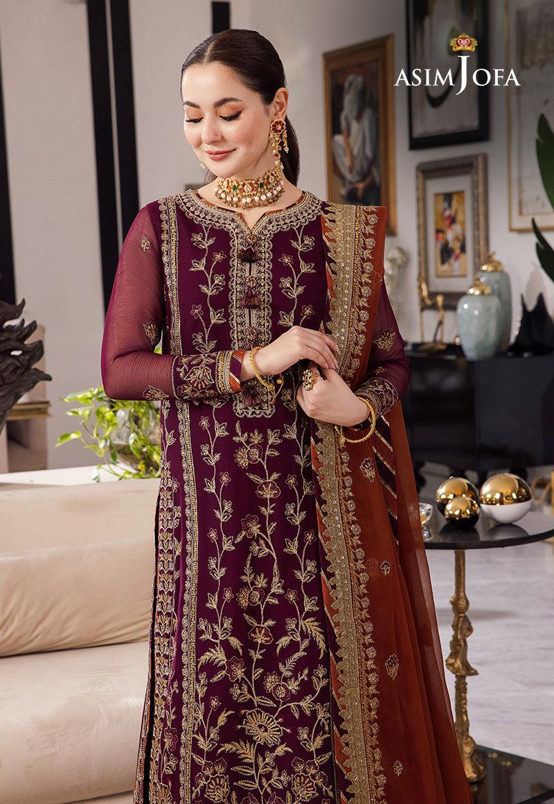 A.J Chiffon Embroidery Luxury Collection 3piece Unstitched