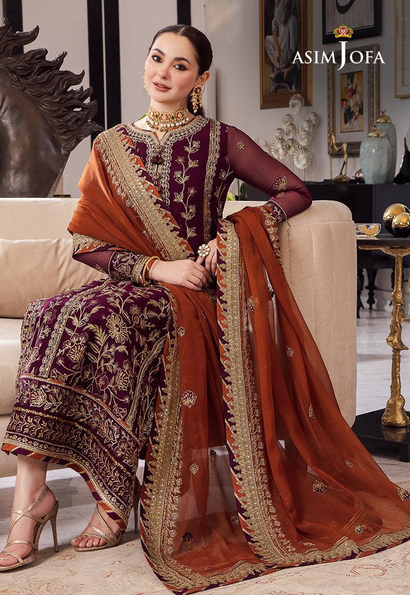 A.J Chiffon Embroidery Luxury Collection 3piece Unstitched