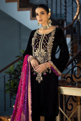 Khuda Baksh Black Velvet Hand Work 5000 Micro Wedding Collection