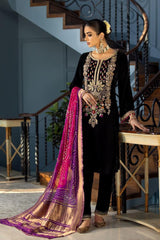 Khuda Baksh Black Velvet Hand Work 5000 Micro Wedding Collection