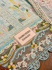 Qalamkar GL-7106 Premium Cotton Emb Chikankari 3 Piece Unstitched Suit With Organza Dupatta 2026