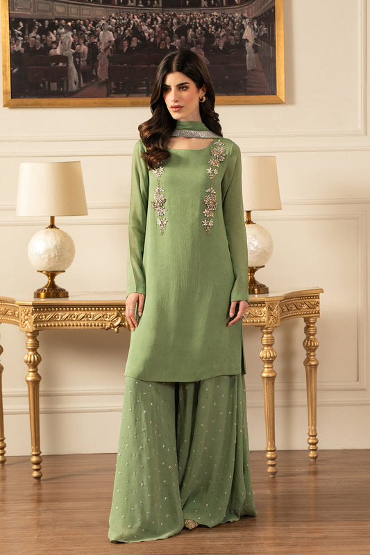 LUL-020 | Luxury Chiffon 3 Piece Unstitched Gharara Suit 2026