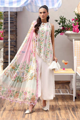 MB GL-71028 Premium Printed Lawn Emb 3 Piece Unstitched Suit With Chiffon Dupatta 2026