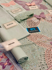 MB GL-71026 Premium Lawn Emb Chikankari 3 Piece Unstitched Suit With Shamoze Silk Dupatta 2026