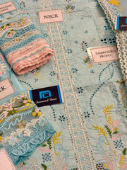 Qalamkar GL-7106 Premium Cotton Emb Chikankari 3 Piece Unstitched Suit With Organza Dupatta 2026