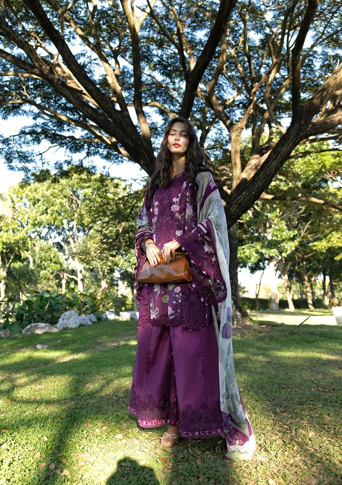 EF GL-71067 Premium Printed Lawn Emb 3 Piece Unstitched Suit With Chiffon Dupatta 2026