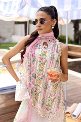 MB GL-71028 Premium Printed Lawn Emb 3 Piece Unstitched Suit With Chiffon Dupatta 2026