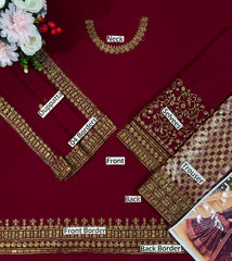 LHS GL-71059 Premium Chiffon Emb 3 Piece Unstitched Suit With Emb Dupatta 2026