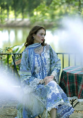 EF GL-71044 Premium Printed Lawn Emb 3 Piece Unstitched Suit With Chiffon Dupatta 2026