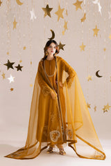 HC-020 | Luxury 3 Piece Unstitched Shesha Silk Kaftan – Heavy Sequin Bridal Wear