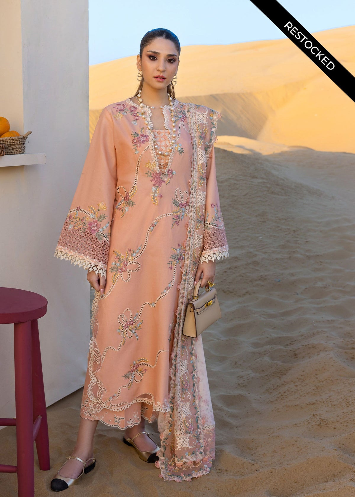 CR Premium Cotton Chikankari Emb 3 Piece Suit 2026
