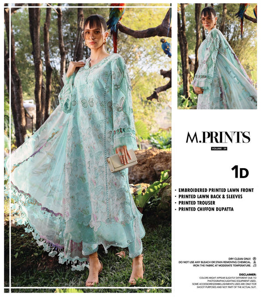 MB GL-71021 Premium Printed Lawn Emb 3 Piece Unstitched Suit With Chiffon Dupatta 2026