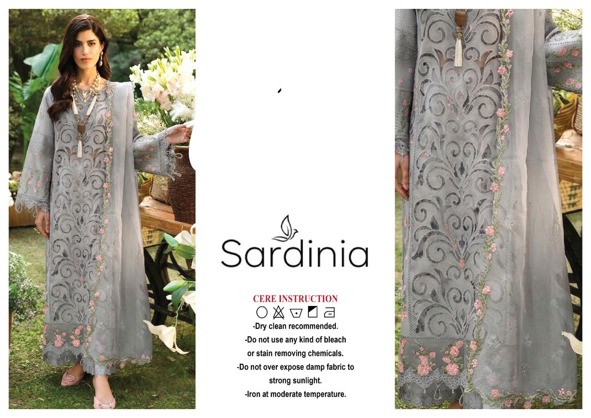 SD GL-7155 Premium Lawn Emb 3 Piece Unstitched Suit With Chiffon Dupatta 2026