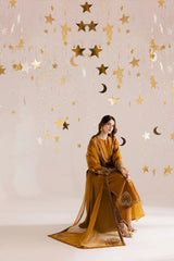 HC-020 | Luxury 3 Piece Unstitched Shesha Silk Kaftan – Heavy Sequin Bridal Wear