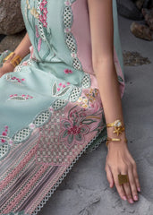 CR GL-71043 Premium Lawn Cotton Emb 3 Piece Unstitched Suit With Organza Dupatta 2026