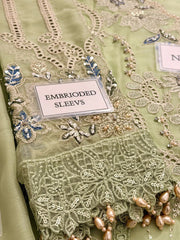 MB GL-71051 Premium Chiffon Emb 3 Piece Unstitched Suit With Printed Chiffon Dupatta 2026