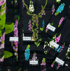 MB GL-71045 Premium Printed Lawn Emb 3 Piece Unstitched Suit With Chiffon Dupatta 2026