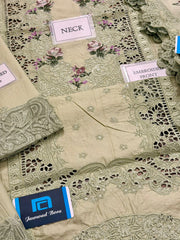 E.F GL-7108 Premium Cotton Emb Chikankari 3 Piece Unstitched Suit With Organza Dupatta 2026